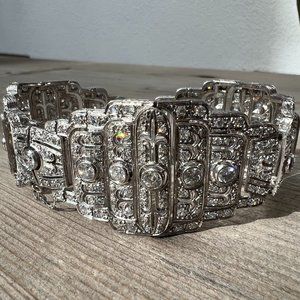 Authentic French Art Deco Diamond Platinum Bracelet